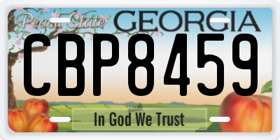 GA license plate CBP8459