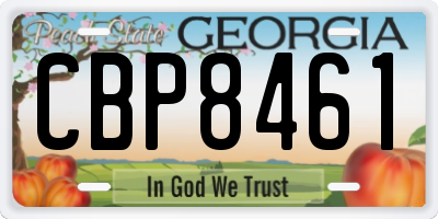 GA license plate CBP8461