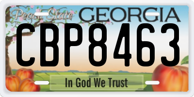 GA license plate CBP8463