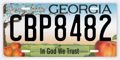GA license plate CBP8482