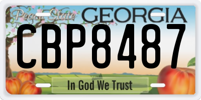 GA license plate CBP8487