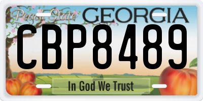 GA license plate CBP8489