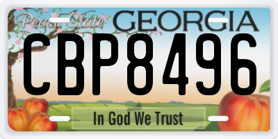 GA license plate CBP8496