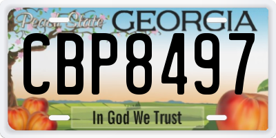 GA license plate CBP8497