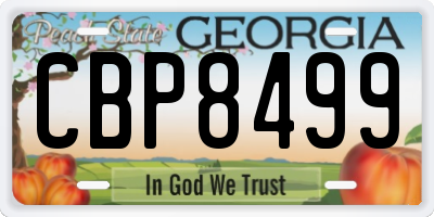 GA license plate CBP8499