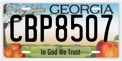 GA license plate CBP8507
