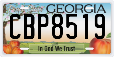 GA license plate CBP8519