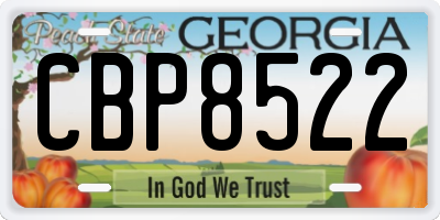 GA license plate CBP8522
