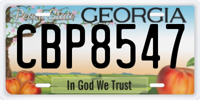 GA license plate CBP8547