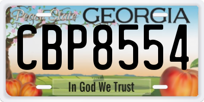GA license plate CBP8554
