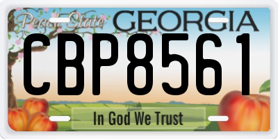 GA license plate CBP8561