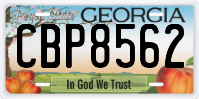 GA license plate CBP8562