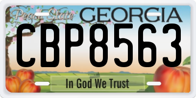 GA license plate CBP8563