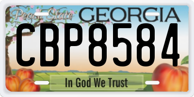 GA license plate CBP8584