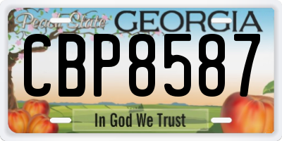 GA license plate CBP8587