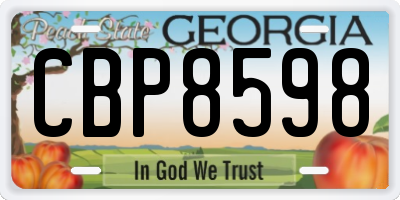 GA license plate CBP8598