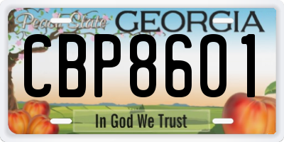 GA license plate CBP8601