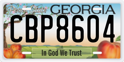 GA license plate CBP8604