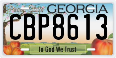 GA license plate CBP8613