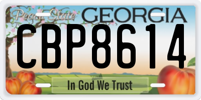GA license plate CBP8614