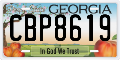 GA license plate CBP8619