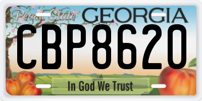 GA license plate CBP8620