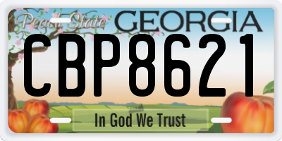 GA license plate CBP8621