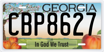 GA license plate CBP8627