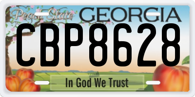 GA license plate CBP8628