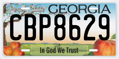 GA license plate CBP8629