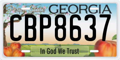 GA license plate CBP8637