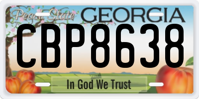 GA license plate CBP8638