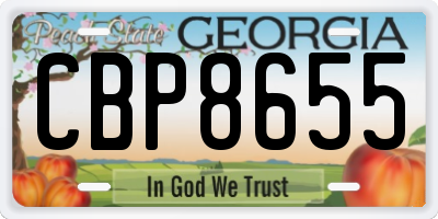 GA license plate CBP8655