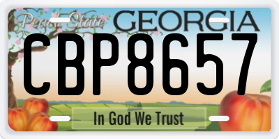 GA license plate CBP8657