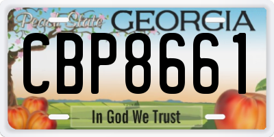 GA license plate CBP8661