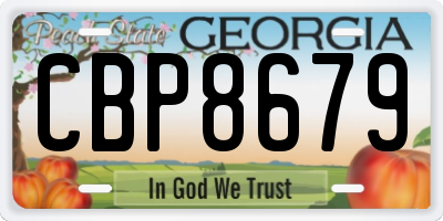 GA license plate CBP8679