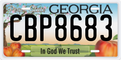 GA license plate CBP8683