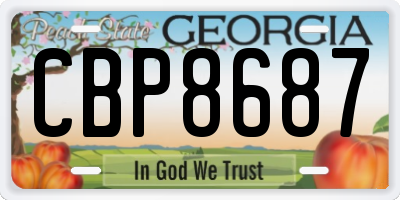 GA license plate CBP8687