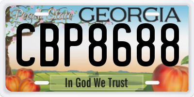 GA license plate CBP8688