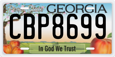 GA license plate CBP8699