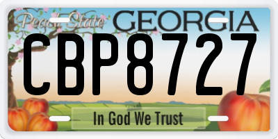 GA license plate CBP8727