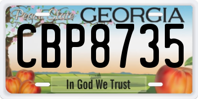 GA license plate CBP8735