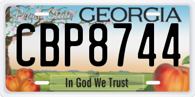 GA license plate CBP8744