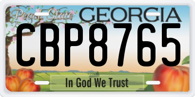 GA license plate CBP8765