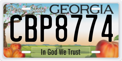 GA license plate CBP8774