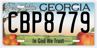 GA license plate CBP8779