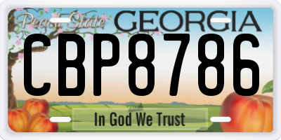 GA license plate CBP8786
