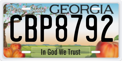 GA license plate CBP8792