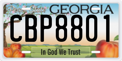 GA license plate CBP8801