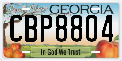GA license plate CBP8804